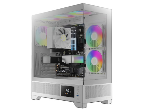 Gabinete GAMDIAS ATLAS M1, Mid Tower, ATX, No Incluye Fuente de Poder. Color Blanco.