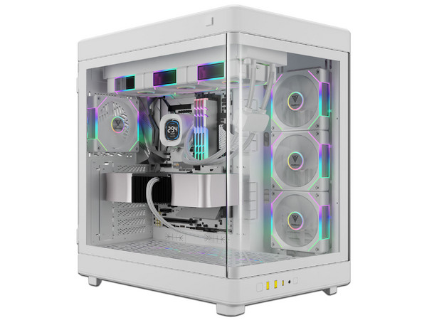 Gabinete Gamdias Neso P1 Pro, Blanco, E-ATX, ARGB, Sin Fuente, Panel de Cristal.