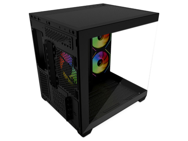 Gabinete Getttech CUBEX M1, Mid Tower, Micro ATX, Panel de Cristal Templado, No Incluye Fuente de Poder. Color Negro.