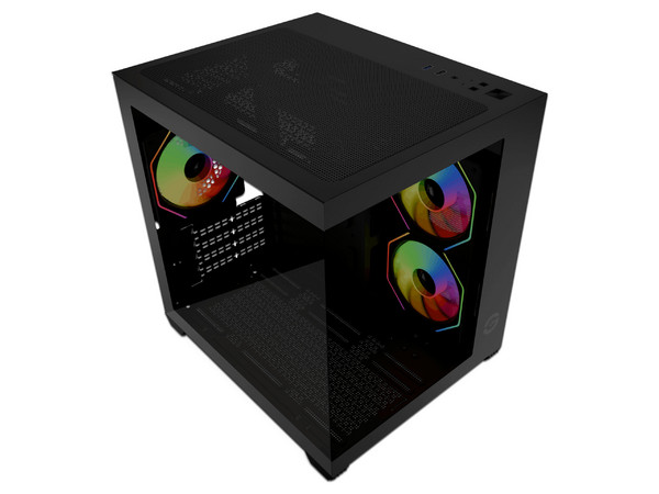 Gabinete Getttech CUBEX M1, Mid Tower, Micro ATX, Panel de Cristal Templado, No Incluye Fuente de Poder. Color Negro.
