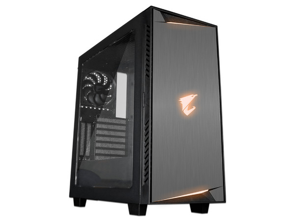 Gabinete Mid Tower Aorus AC300W Lite, ATX (sin fuente de poder). Color negro.