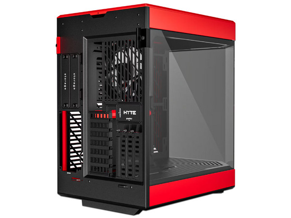 Gabinete HYTE Y60 Mid-Tower, ATX, 3 Ventiladores de 120mm, Incluye Cable PCIE 4.0, (Sin Fuente de Poder). Color Negro y Rojo.