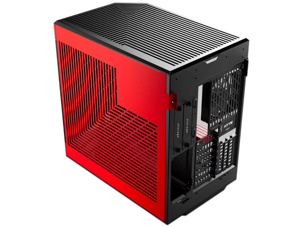 Gabinete HYTE Y60 Mid-Tower, ATX, 3 Ventiladores de 120mm, Incluye Cable PCIE 4.0, (Sin Fuente de Poder). Color Negro y Rojo.