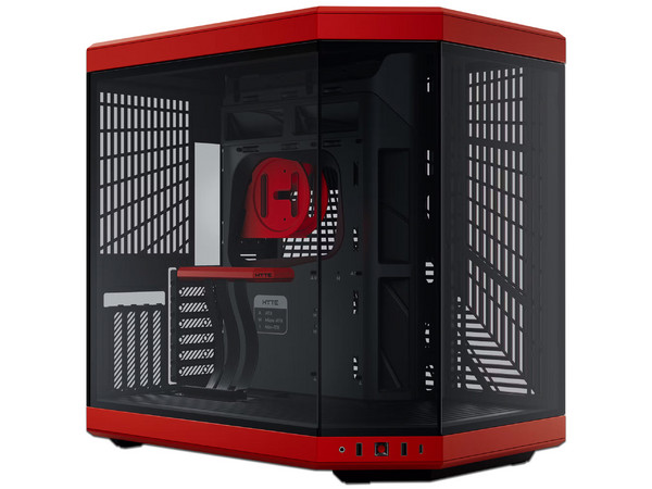 Gabinete HYTE Y70 Mid-Tower, E-ATX, Incluye Cable PCIE 4.0, (Sin Fuente de Poder). Color Negro y Rojo.