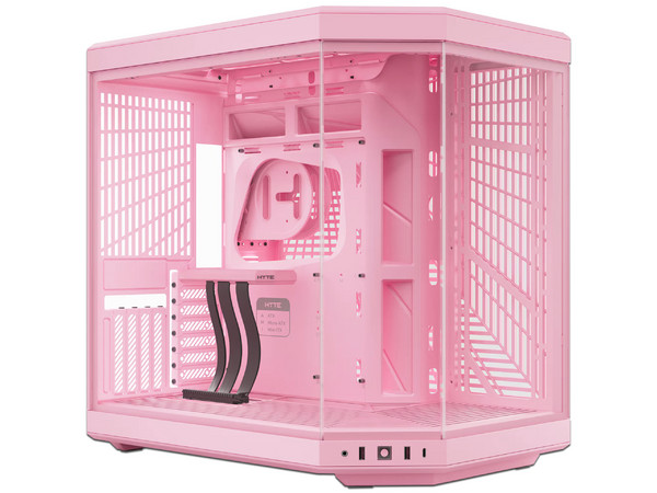 Gabinete HYTE Y70 Milky Strawberry Mid-Tower, E-ATX, Incluye Cable PCIE 4.0, (Sin Fuente de Poder). Color Rosa.