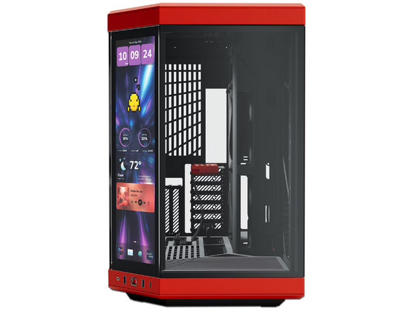 Gabinete HYTE Y70 Touch Infinite, Mid-Tower, ATX, (No Incluye Fuente de Poder), Pantalla Táctil LCD, Color Rojo.