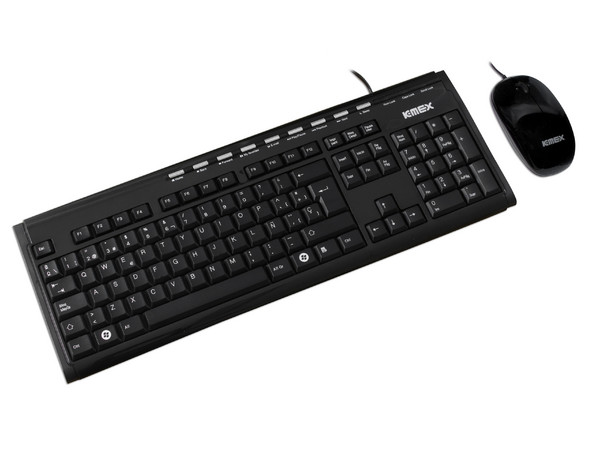 KIT KMEX de Gabinete (450W), Teclado y Mouse. Color Negro