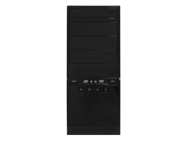 KIT KMEX de Gabinete (450W), Teclado y Mouse. Color Negro