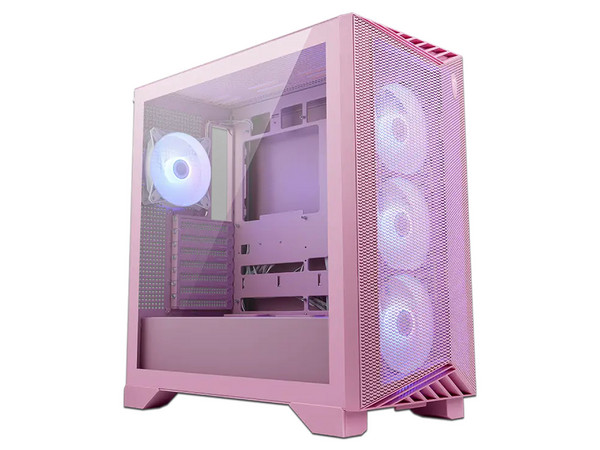 Gabinete Gamer MSI MPG GUNGNIR 210R, Mid Tower, ATX, Panel de Vidrio Templado, No incluye fuente de poder. Color Rosa.