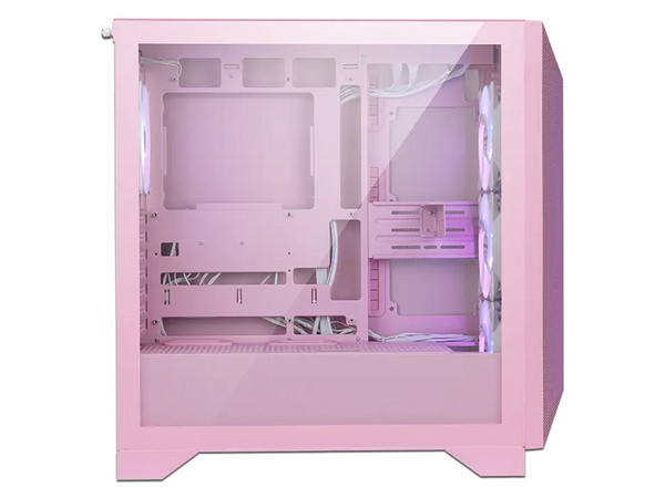 Gabinete Gamer MSI MPG GUNGNIR 210R, Mid Tower, ATX, Panel de Vidrio Templado, No incluye fuente de poder. Color Rosa.