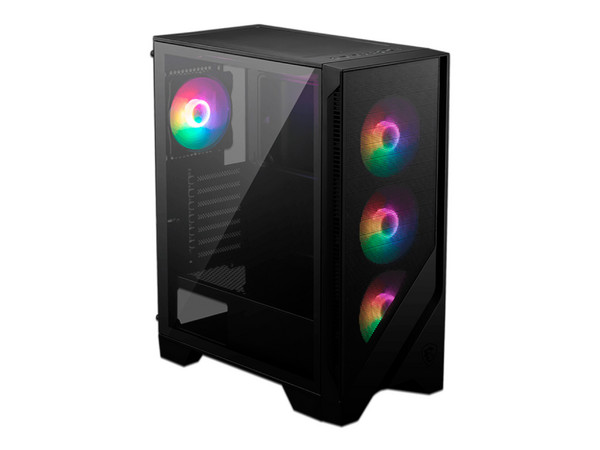 Gabinete Gamer MSI MAG FORGE 120A AIRFLOW, Mid-Tower, ATX, Sin fuente de poder. Color Negro.