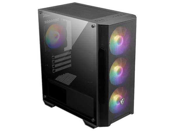 Gabinete Gamer MSI MAG FORGE M100A, Mini-Tower, Micro-ATX, Sin fuente de poder. Color Negro