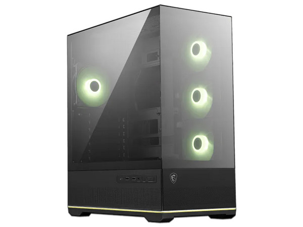 Gabinete MSI MAG Pano 110R PZ, Mid Tower, ATX, Panel de Cristal Templado, No Incluye Fuente de Poder. Color Negro.
