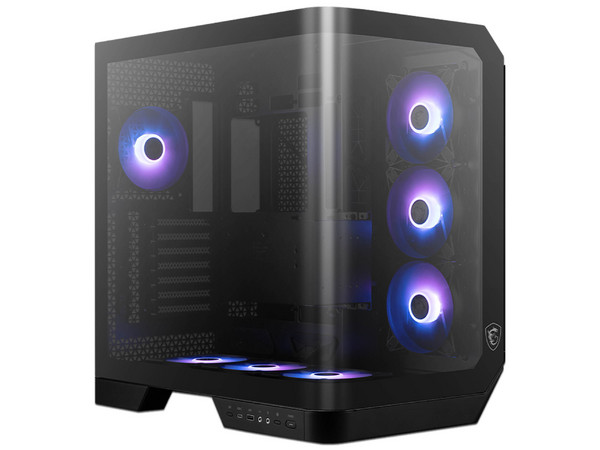 Gabinete MSI MAG PANO 120R PZ, E-ATX, Cristal Templado, Compatible con Tarjetas Madre Back Connect, Sin Fuente de Poder. Color Negro.