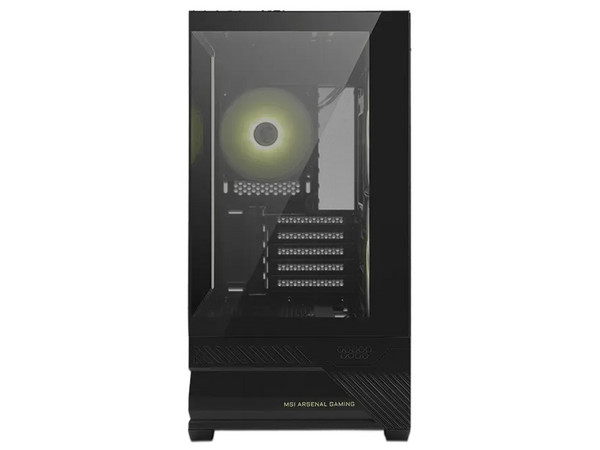 Gabinete MSI MAG Pano M110R, Mid Tower, ATX, Panel de Cristal Templado, Incluye 3 Ventiladores ARGB, No Incluye Fuente de Poder. Color Negro.