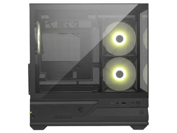 Gabinete MSI MAG Pano M110R, Mid Tower, ATX, Panel de Cristal Templado, Incluye 3 Ventiladores ARGB, No Incluye Fuente de Poder. Color Negro.