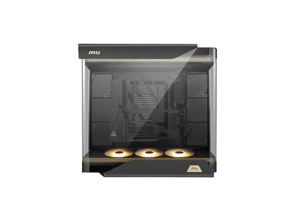 Gabinete MSI MEG MAESTRO 900R, Full Tower, E-ATX, Incluye 3 Ventiladores de 160mm ARGB, Panel de Cristal Templado, No Incluye Fuente de Poder. Color Negro.