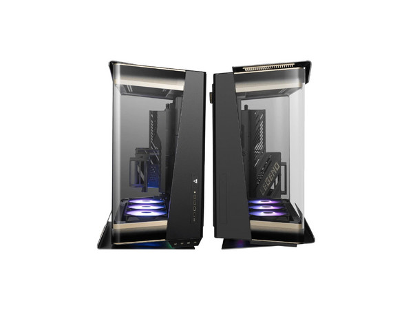 Gabinete MSI MEG MAESTRO 900R, Full Tower, E-ATX, Incluye 3 Ventiladores de 160mm ARGB, Panel de Cristal Templado, No Incluye Fuente de Poder. Color Negro.