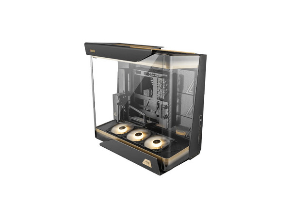 Gabinete MSI MEG MAESTRO 900R, Full Tower, E-ATX, Incluye 3 Ventiladores de 160mm ARGB, Panel de Cristal Templado, No Incluye Fuente de Poder. Color Negro.