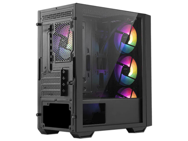 Gabinete MSI PRO FORGE M051A, Mini Tower, Micro-ATX, No incluye Fuente de Poder. Color Negro.