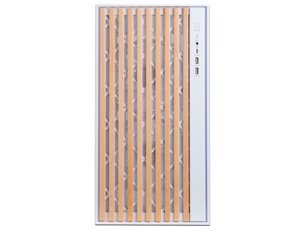 Gabinete MUNFROST Alder, Mid Tower, ATX, Incluye 2 Ventiladores ARGB de 160mm, Panel Frontal de Madera, Panel de Cristal Templado, ARGB Sync, No Incluye Fuente de Poder. Color Blanco.