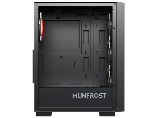 Gabinete MUNFROST Alpha, Mid Tower, ATX, Incluye 4 Ventiladores ARGB de 120mm, Panel de Cristal Templado, ARGB Sync, No Incluye Fuente de Poder. Color Negro.