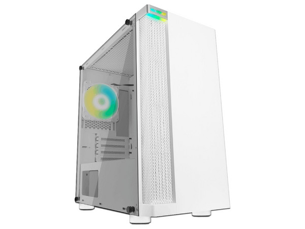 Gabinete MUNFROST Bambu, Mid Tower, Micro-ATX, Incluye 1 Ventilador ARGB de 120mm, Panel de Cristal Templado, ARGB Sync, No Incluye Fuente de Poder. Color Blanco.