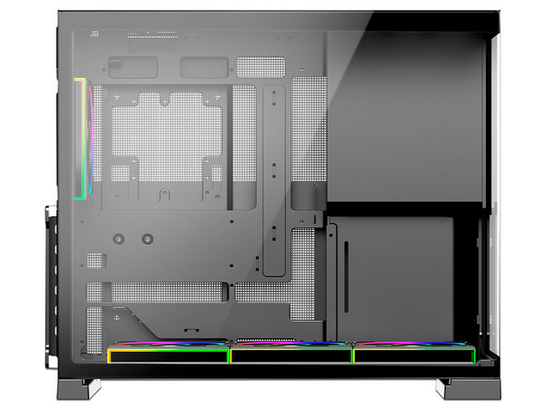 Gabinete MUNFROST Flow, Mid Tower, ATX, Incluye 4 Ventiladores ARGB de 120mm, Panel de Cristal Templado, No Incluye Fuente de Poder. Color Negro.