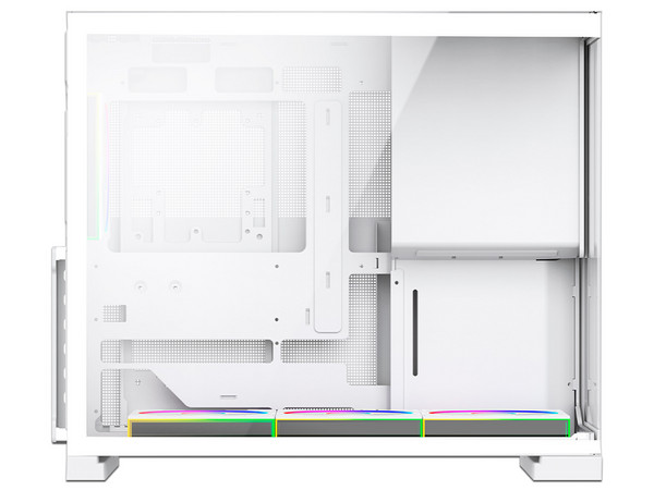 Gabinete MUNFROST Flow, Mid Tower, ATX, Incluye 4 Ventiladores ARGB de 120mm, Panel de Cristal Templado, No Incluye Fuente de Poder. Color Blanco.