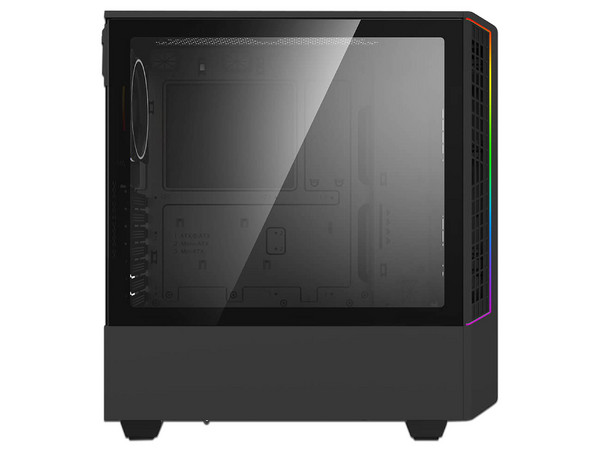 Gabinete MUNFROST Panda RGB, Mid Tower, ATX, Incluye 1 Ventilador ARGB de 120mm, Panel de Cristal Templado, Control de Ventiladores, No Incluye Fuente de Poder. Color Negro.