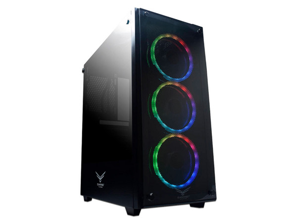 Gabinete Gamer Naceb NA-0603 , Full ATX, RGB, (sin fuente de poder). Color Negro.