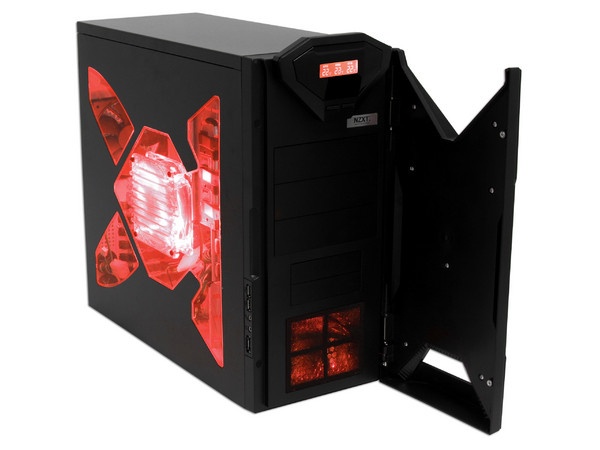 Gabinete NZXT Guardian 921 RB con Leds Rojos y ventilación. (no incluye fuente de poder) Color Negro