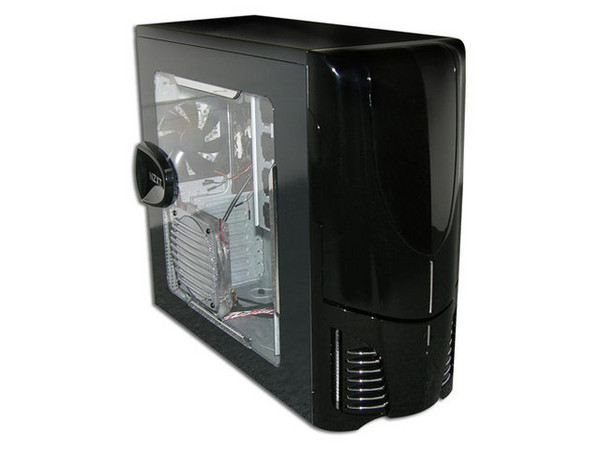Gabinete NZXT APOLLO Alta Calidad, panel lateral transparente con luz y ventilación. (no incluye fuente de poder) Color Negro