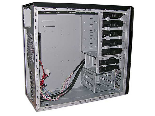 Gabinete NZXT APOLLO Alta Calidad, panel lateral transparente con luz y ventilación. (no incluye fuente de poder) Color Negro