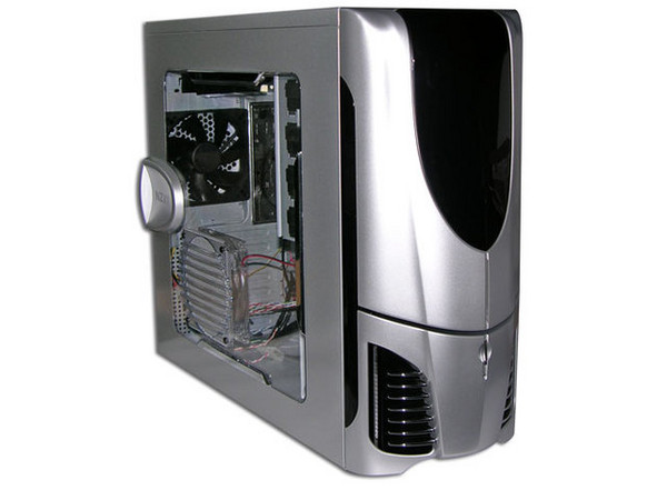 Gabinete NZXT APOLLO, panel lateral transparente con luz y ventilación. (no incluye fuente de poder). Color Plateado