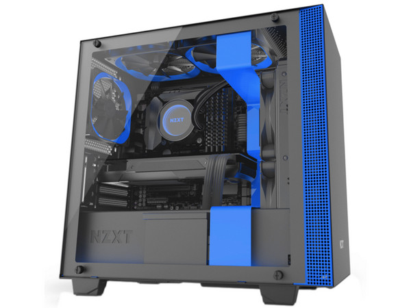 Gabinete NZXT H400i, micro-ATX, (sin fuente de poder), color negro/azul.