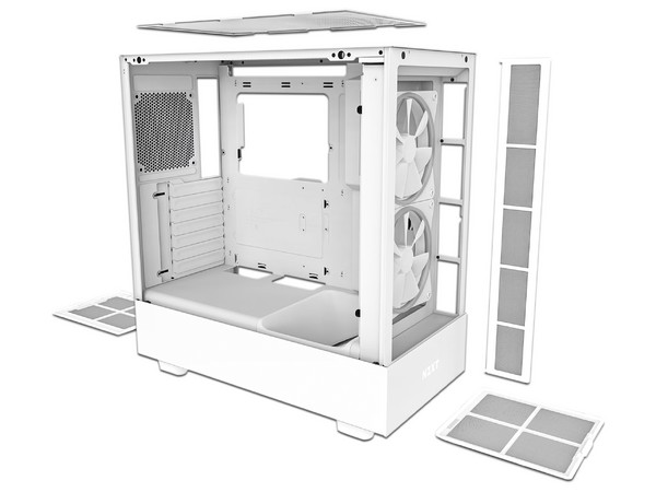 Gabinete NZXT H5 ELITE, Mid Tower, ATX, No Incluye Fuente de Poder. Color Blanco.