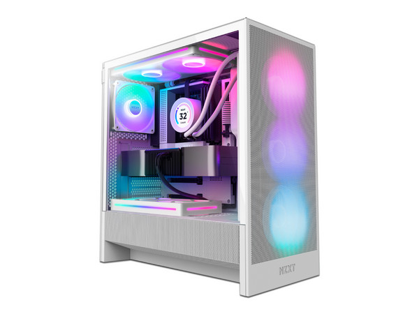 Gabinete Gamer NZXT H5 Flow RGB, Mid-Tower, ATX (Sin fuente de poder). Color Blanco.