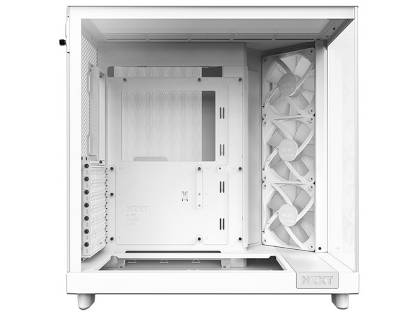 Gabinete Gamer NZXT H6 FLOW RGB, Mid-Tower, ATX (Sin fuente de poder). Color Blanco.
