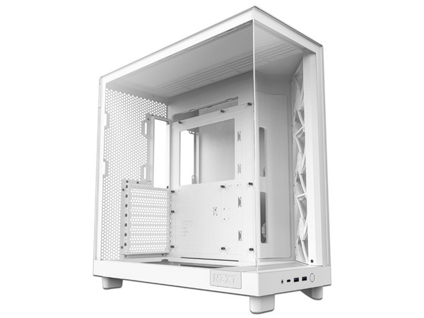 Gabinete Gamer NZXT H6 FLOW RGB, Mid-Tower, ATX (Sin fuente de poder). Color Blanco.