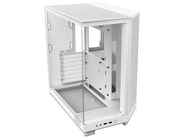 Gabinete Gamer NZXT H6 FLOW RGB, Mid-Tower, ATX (Sin fuente de poder). Color Blanco.