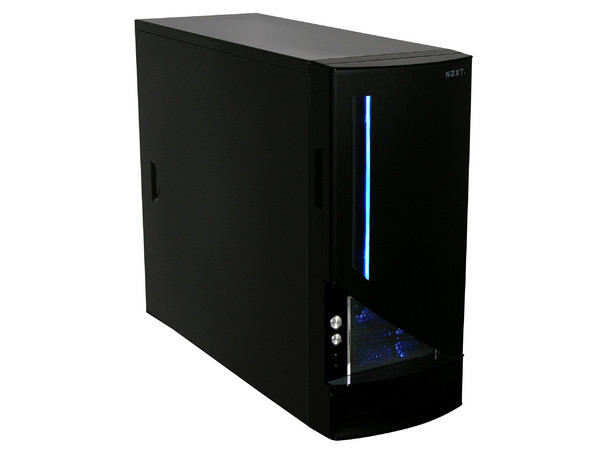 Gabinete NZXT HU-001, Silencioso con Leds Azules y ventilación. (no incluye fuente de poder) Color Negro