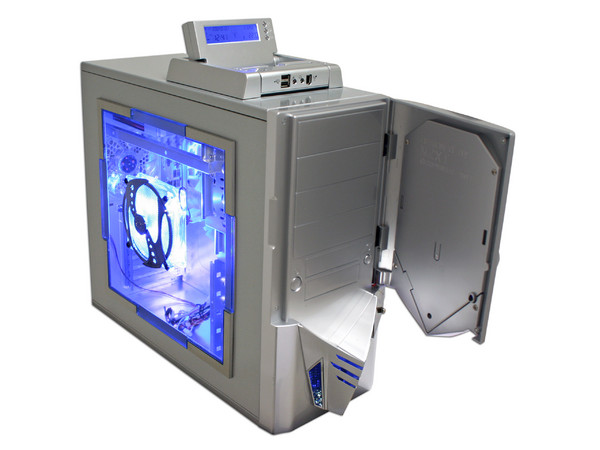 Gabinete NZXT NEMESIS ELITE EDITION con Pantalla, luz y ventilación. (no incluye fuente de poder) Color Plateado
