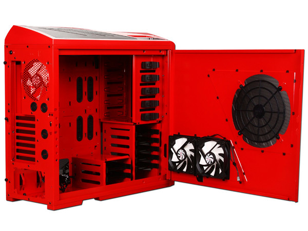Gabinete NZXT Phantom con Leds Azules y ventilación. (no incluye fuente de poder) Color Rojo