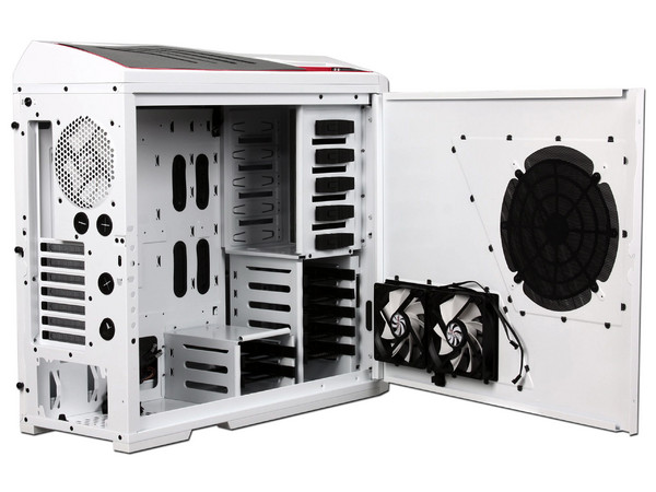 Gabinete NZXT Phantom con Leds Rojos y ventilación. (no incluye fuente de poder) Color Blanco 