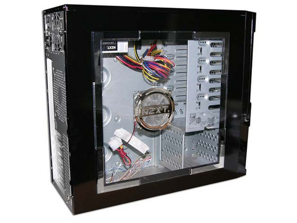 Gabinete NZXT TRINITY, panel lateral transparente con luz y ventilación. Fuente 400W, 20/24 pines, ATX, Color Negro