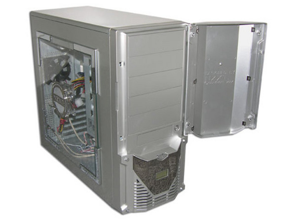 Gabinete NZXT TRINITY, panel lateral transparente con luz y ventilación. Fuente 400W, 20/24 pines, ATX, Color Plateado