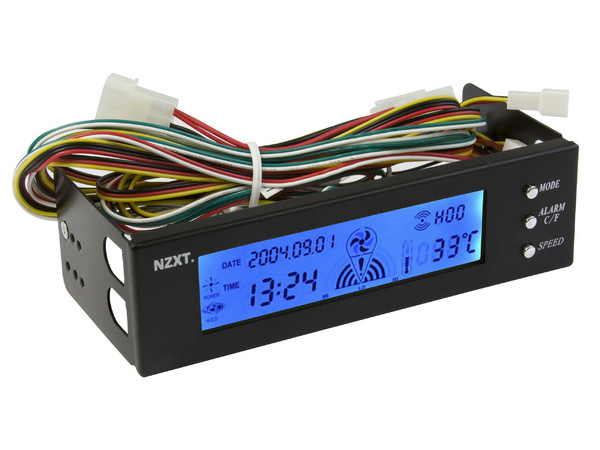 Controlador NZXT Sentry 1, monitoriza la temperatura de tres componentes, regular hasta tres ventiladores,  reloj y alarma.