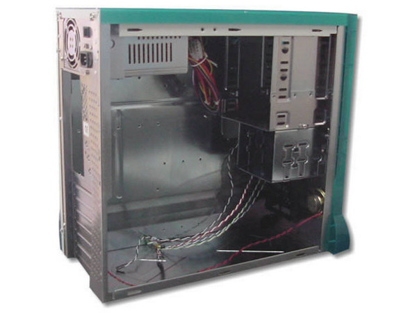 Gabinete ATX Modelo 4308, ATX, con fuente de 300W, 
Color. Azul con blanco