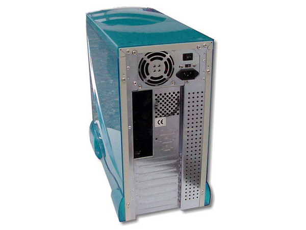 Gabinete ATX Modelo 4308, ATX, con fuente de 300W, 
Color. Azul con blanco